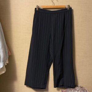 Women's Black Pinstripe Cropped Pants